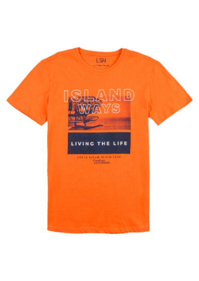 Ανδρικό Τ-shirt-Losan Πορτοκαλί